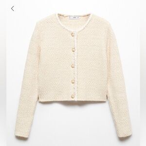 MANGO KNITTED CARDIGAN WITH JEWEL BUTTON